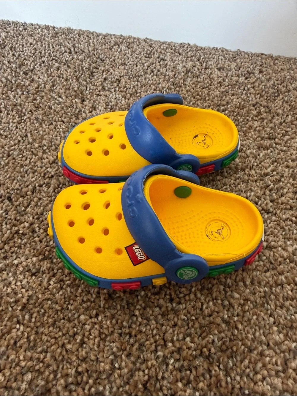 CROCS Bright Yellow Lego Clog Shoe Sandal